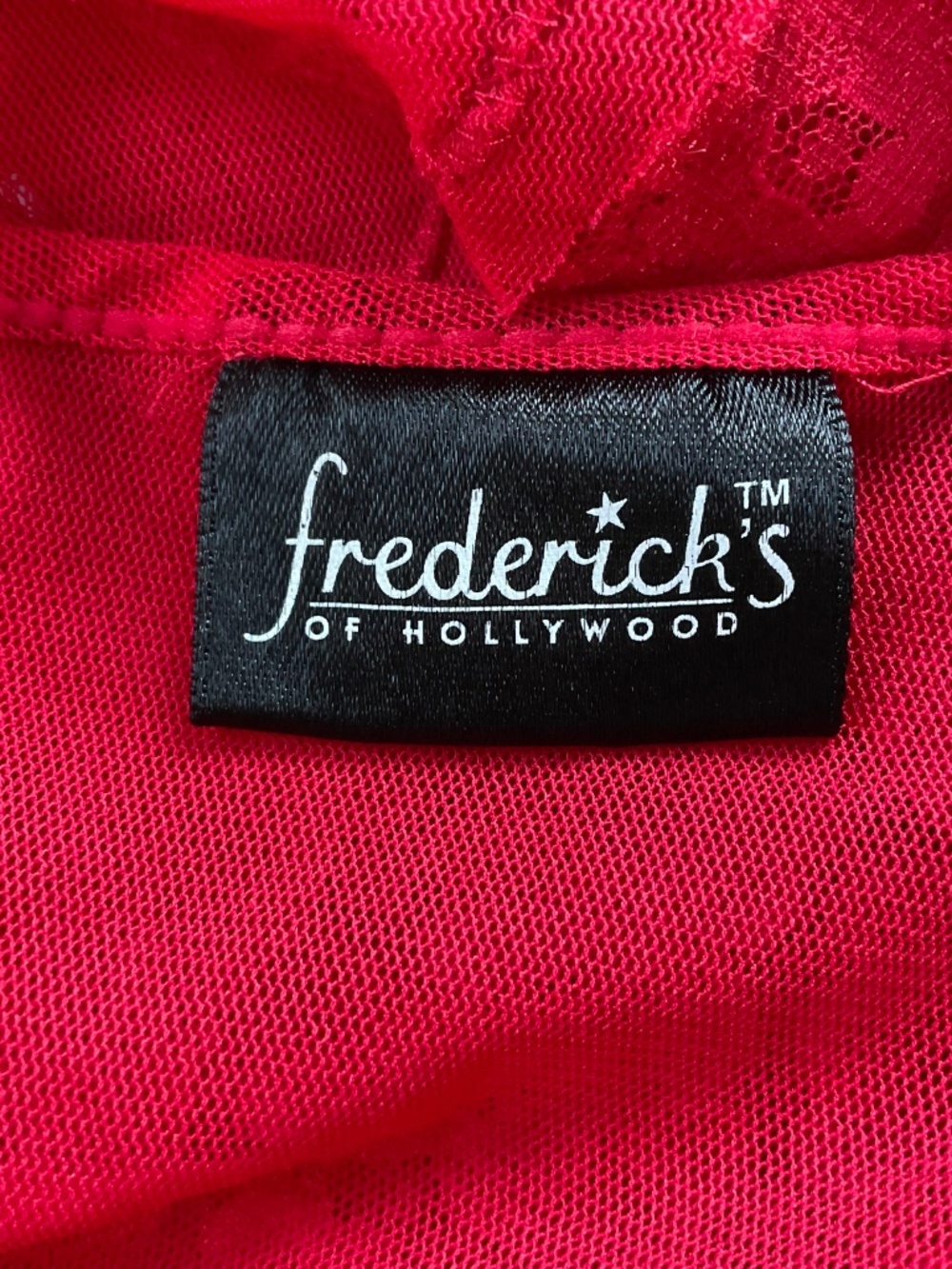 Frederick's of Hollywood Lace Mesh Babydoll Chemise Sz S Red Slip Dress Sexy Y2K - Picture 3 of 8